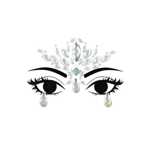 Dekoracja na twarz Kryształki, świecące w ciemności, 9.5x8.5cm