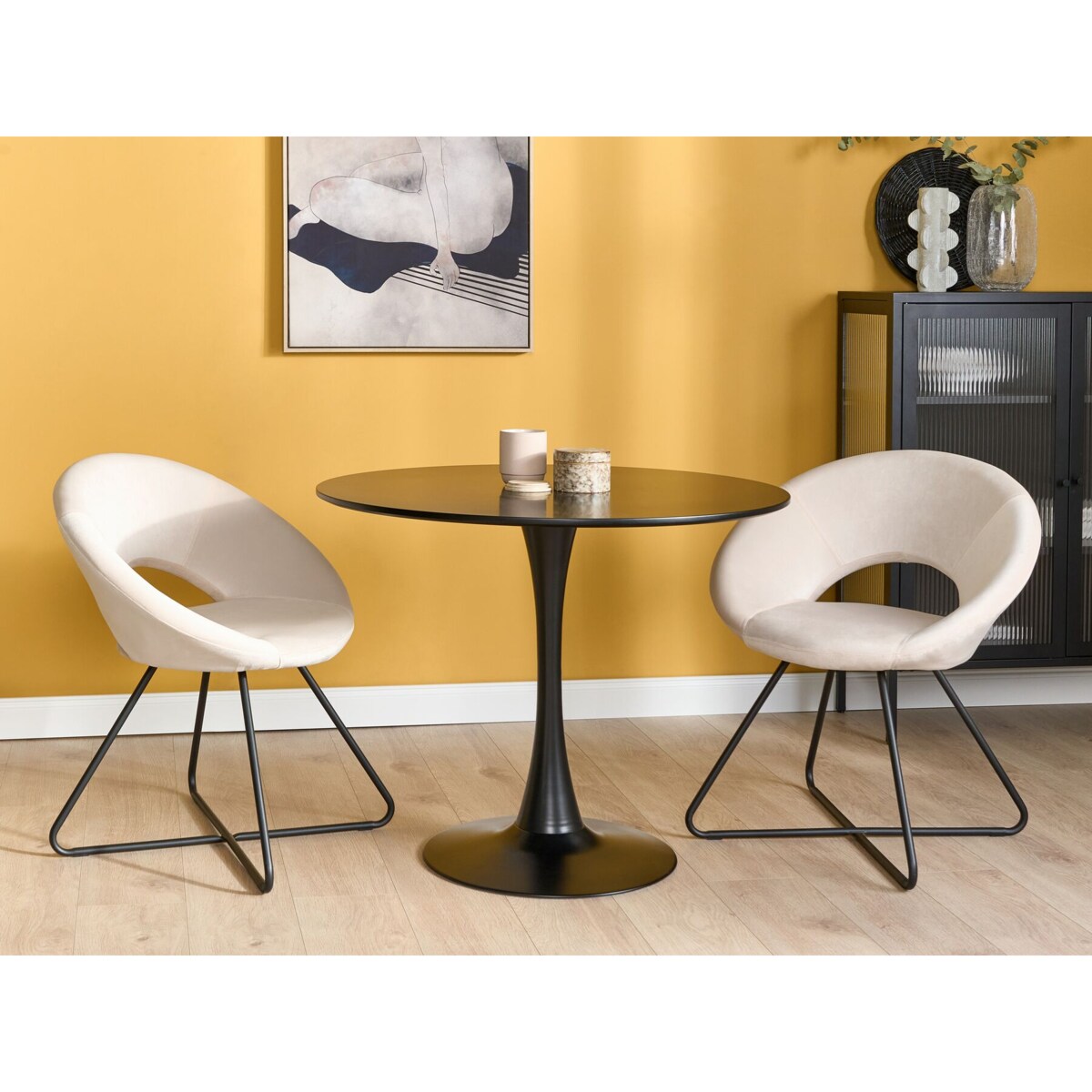 Fotel welurowy beżowy RACHEL