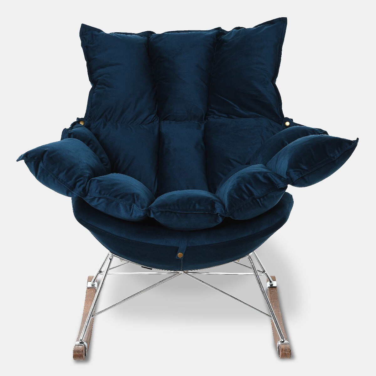 Fotel bujany Lieslie granatowy welur 90x102x85 cm Miloo Home