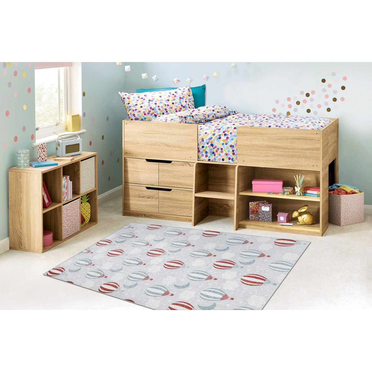 Dywan do prania BAMBINO 1349 Balony, chmurki 160x220 cm