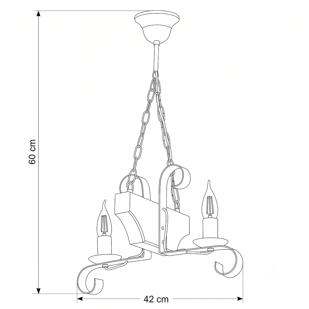 drewniana lampa wisząca 2 punktowa edylit vintage