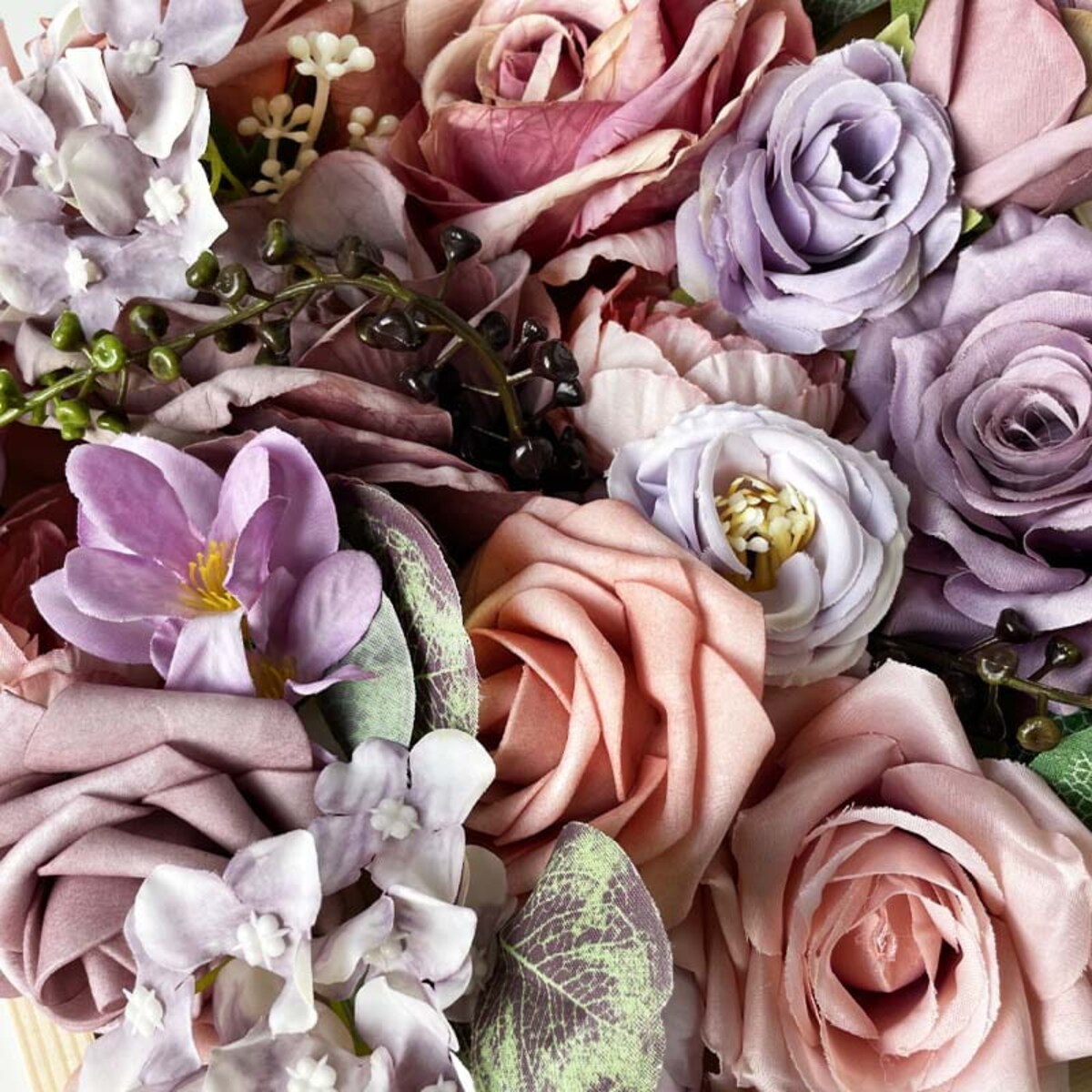 Kwiaty w ramce - ozdoba DIY - Pudrowe róże