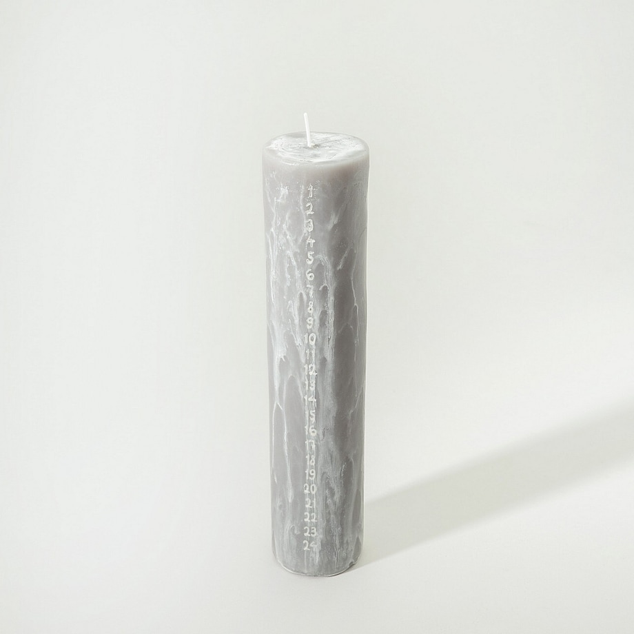 Świeca adwentowa szara 25 cm boże narodzenie, święta, świąteczne, szary, 5x5x25 cm