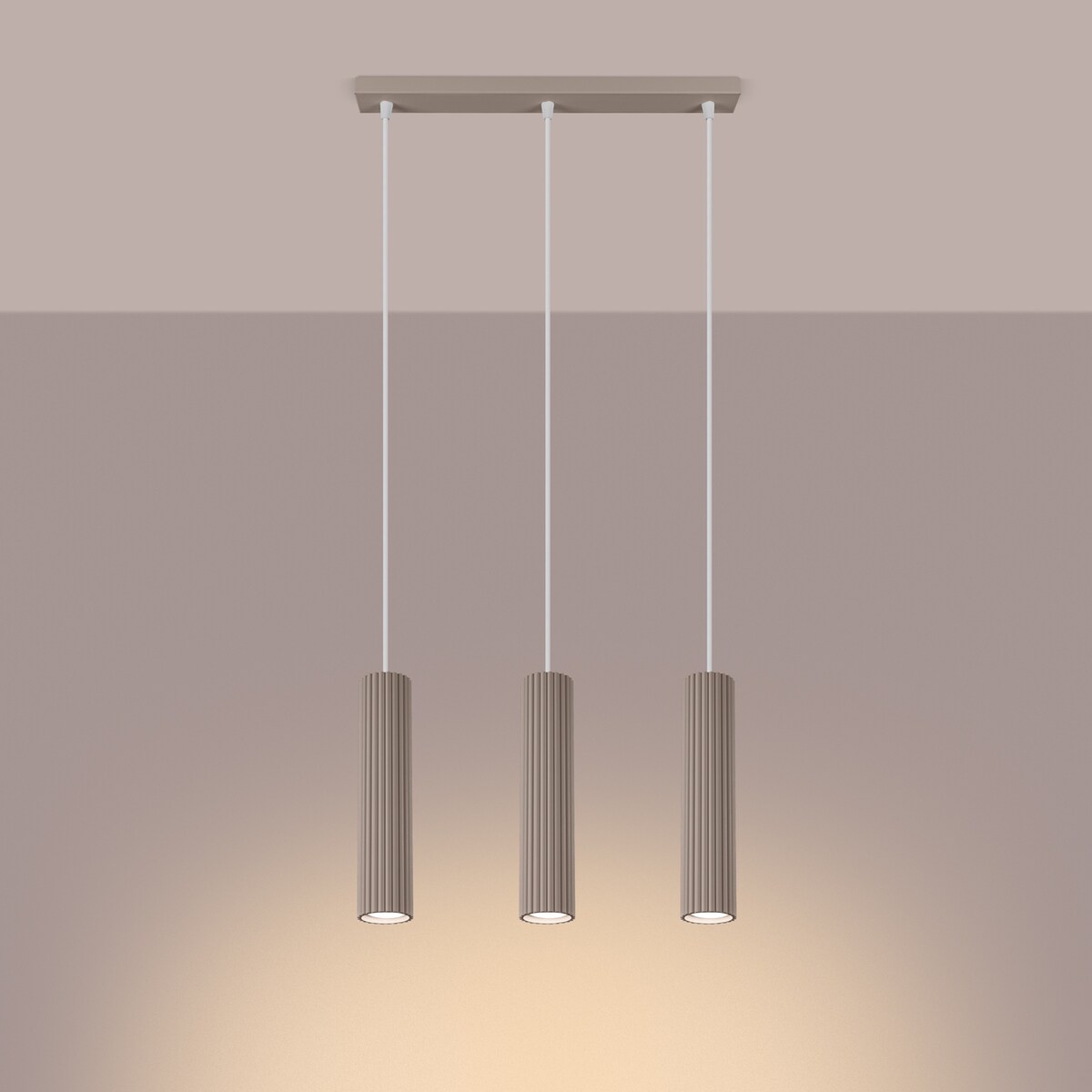 Lampa wisząca KARBON 3L taupe