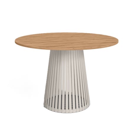 Stół VIV okrągły z lamelami, blat 75 cm dąb craft złoty -podstawa kaszmir