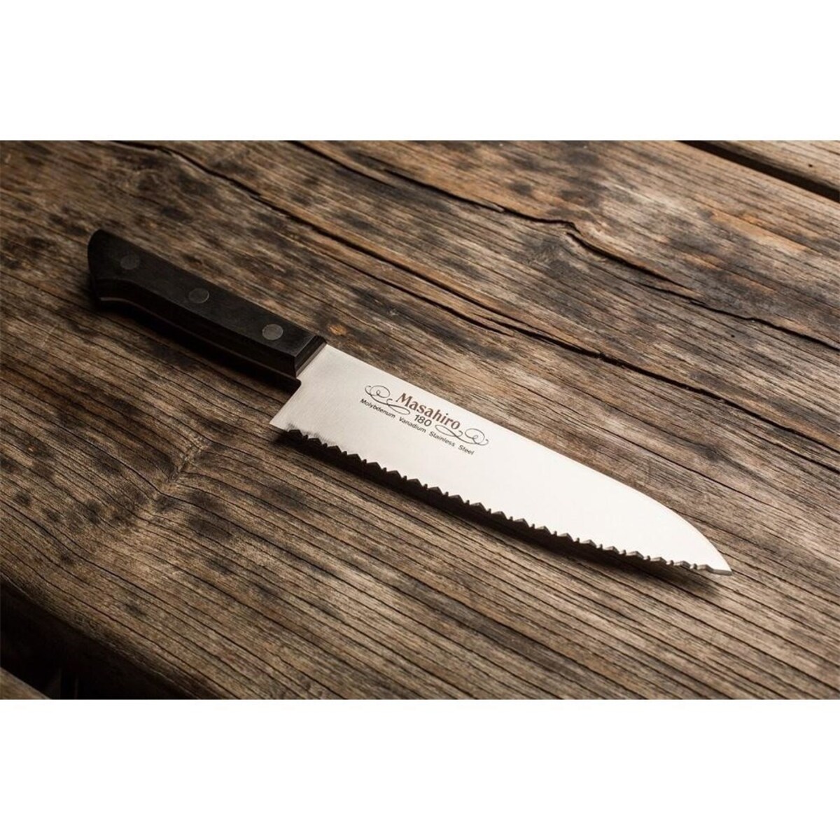 Masahiro nóż Bwh Santoku Wave Edge 165mm 14039