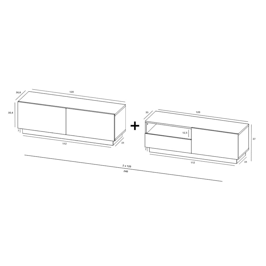 Szafka RTV Loft Stojąca / Wisząca Dąb Artisan MAT Komoda RTV Szuflada 240 cm