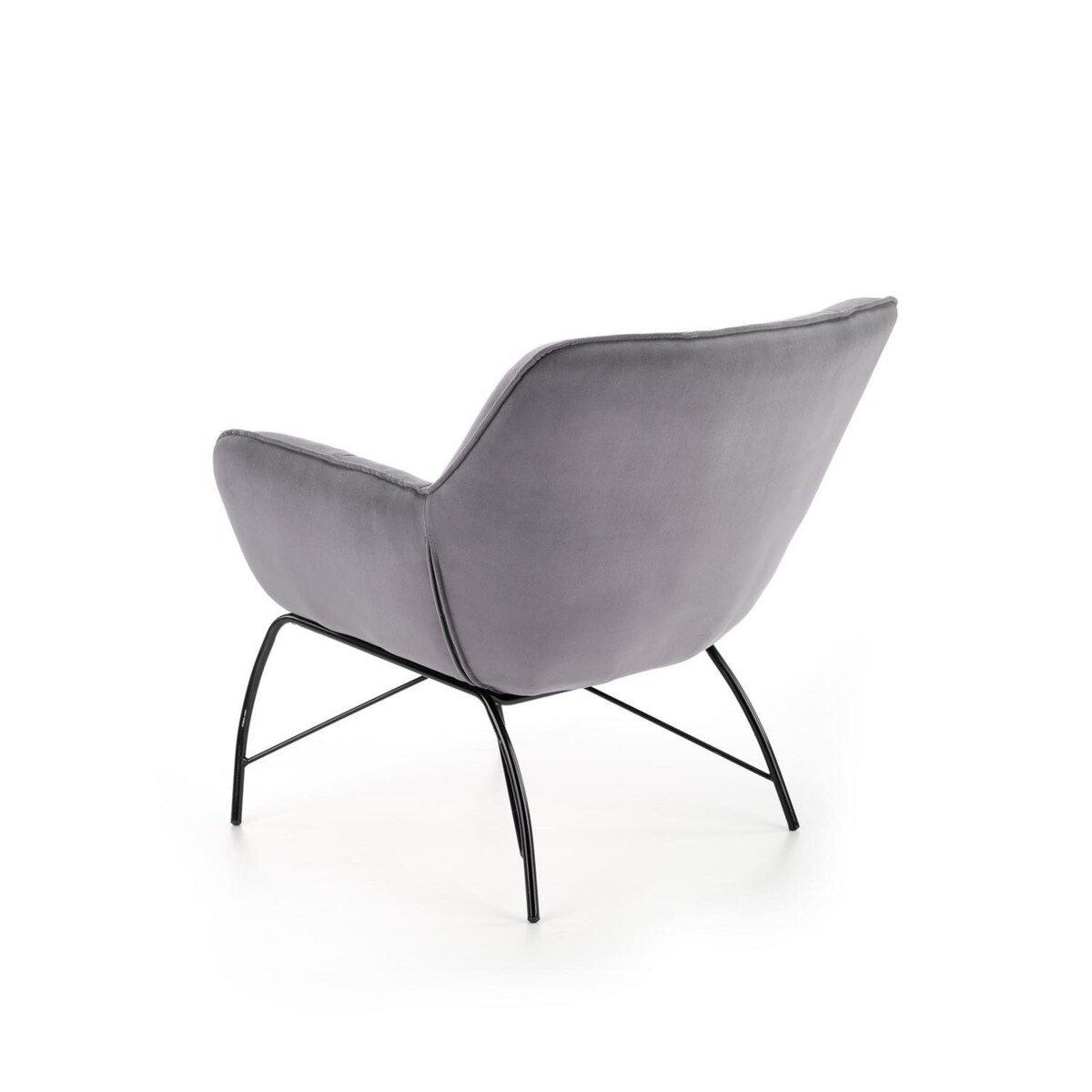 FOTEL Bolton szary WELWETOWY czarne METALOWE NOGI