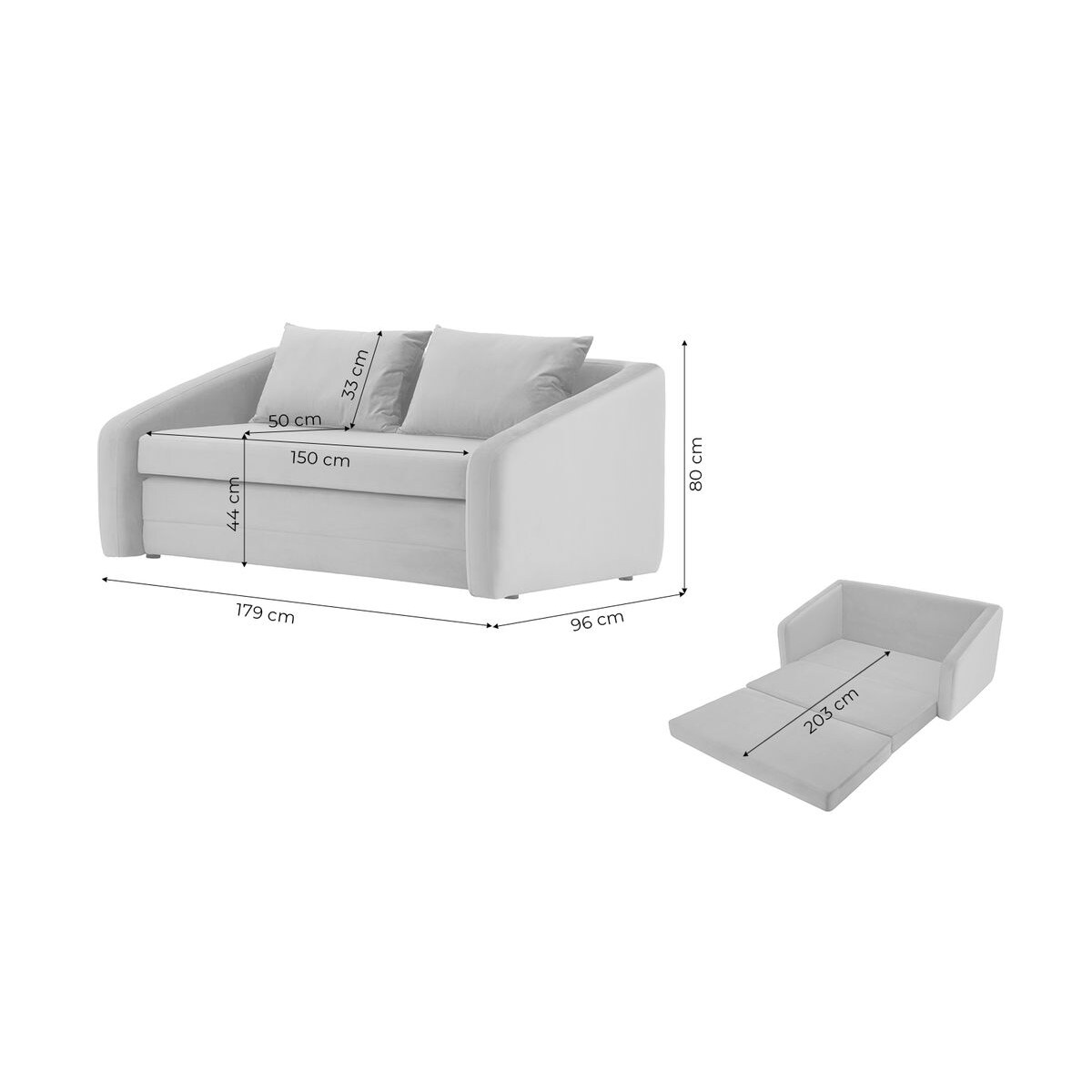 Rozkładana sofa trzyosobowa Alma-Velluto 8