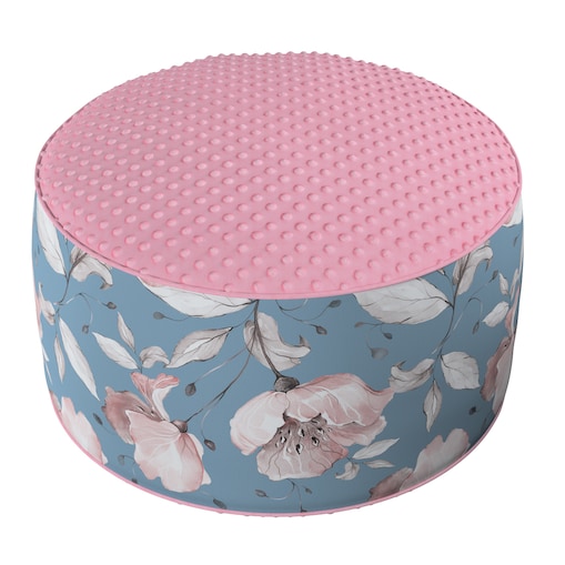 Puf dwukolorowy Coli z Minky, niebiesko-różowy, 50x25 cm, Magic Collection