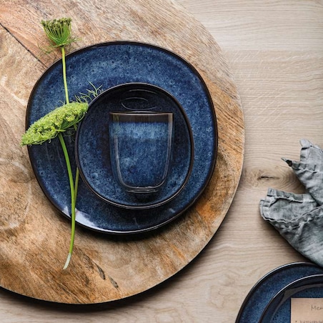 Talerz sałatkowy Lave bleu niebieski Like, 23.5 x 23 x 2.6 cm, Villeroy & Boch