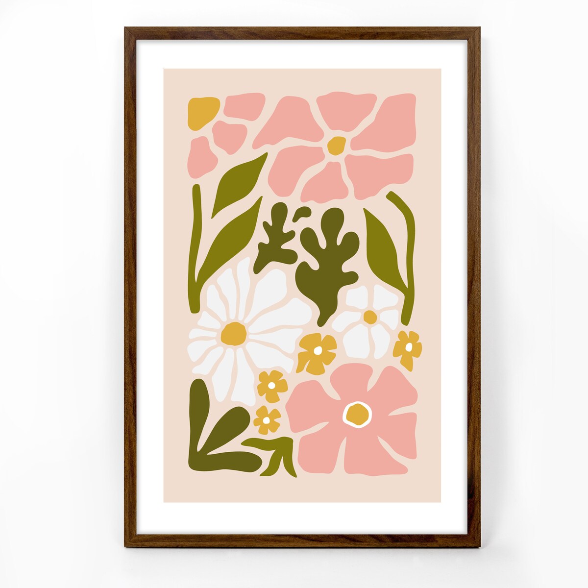 Ramka na zdjęcia 40x60 cm brązowa rama MDF z plexi do powieszenia pion poziom klasyczna prostokątna ramka FRAMAI