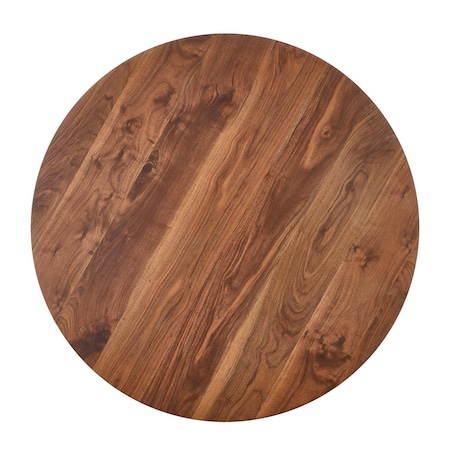 STÓŁ OKRĄGŁY 110 cm Nicode ORZECH złote nogi MDF I STAL