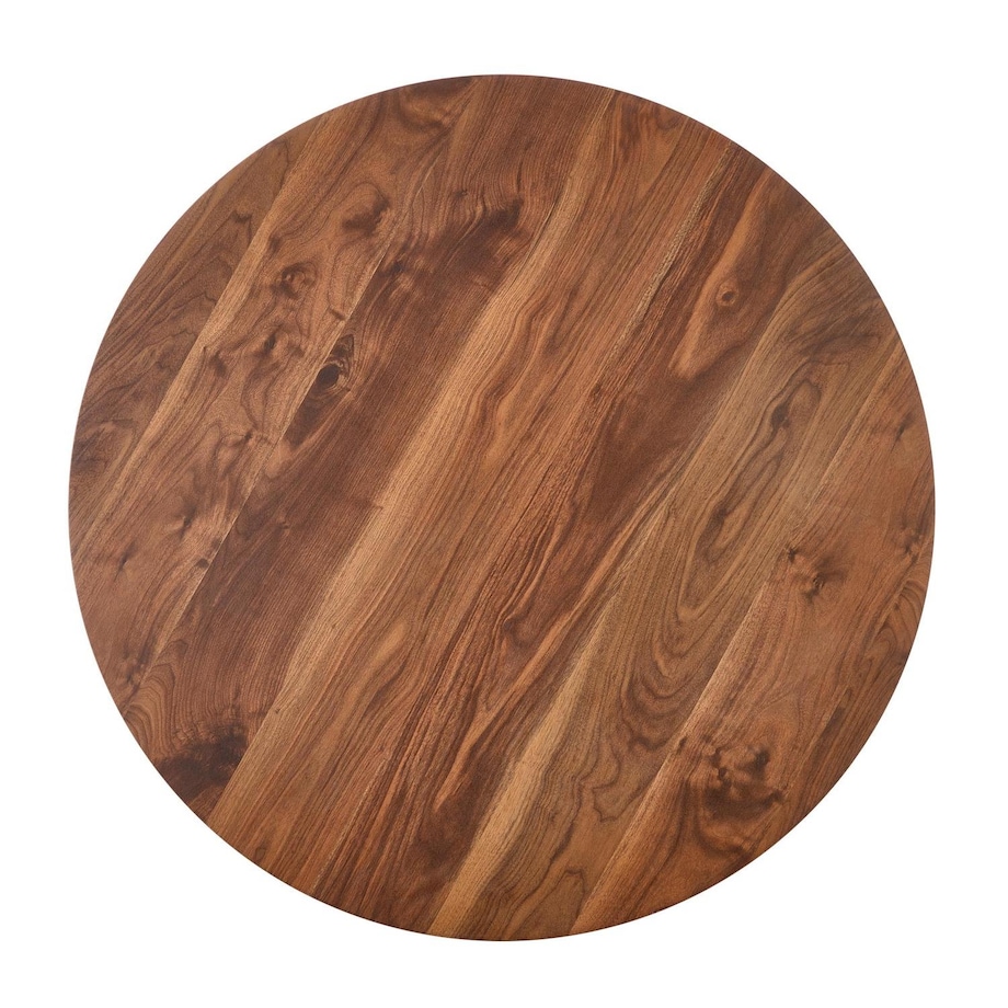 STÓŁ OKRĄGŁY 110 cm Nicode ORZECH złote nogi MDF I STAL