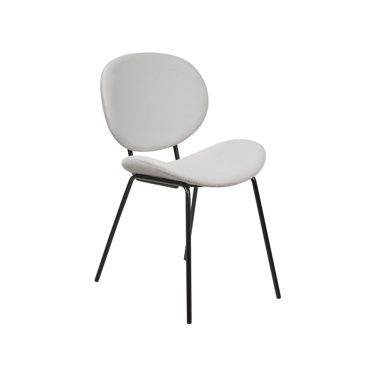 Zestaw 2 krzeseł do jadalni welurowy jasnoszary LUANA