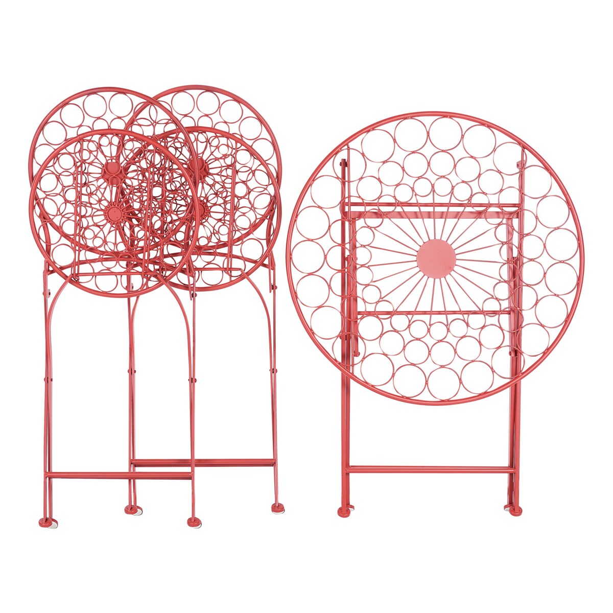 Zestaw mebli balkonowych metalowy czerwony SCARIO