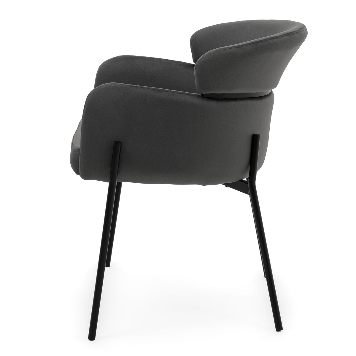 Krzesło tapicerowane welurowe do salonu BOLZANO szare