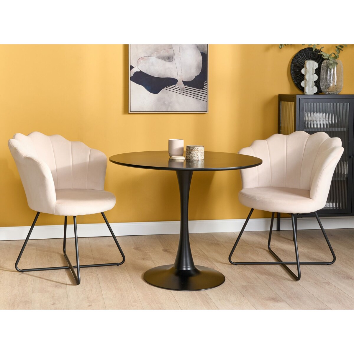 Fotel welurowy beżowy LOVELOCK