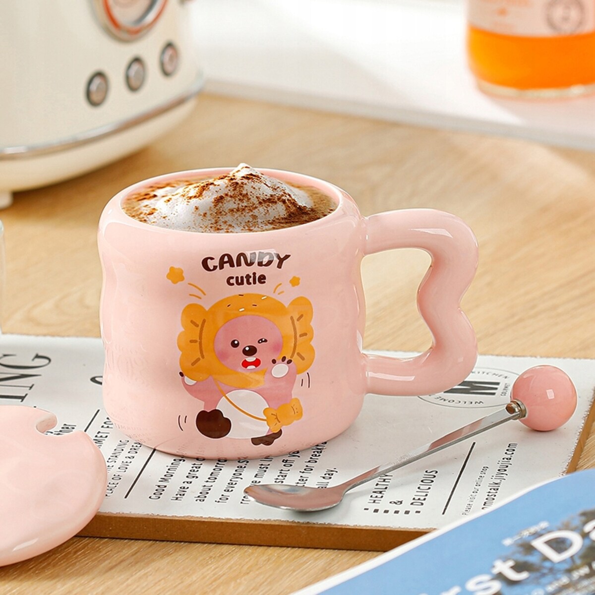 ZESTAW KUBEK Z PODGRZEWACZEM + Łyżka + Kabel USB PREZENT KUBEK ŚWIĄTECZNY