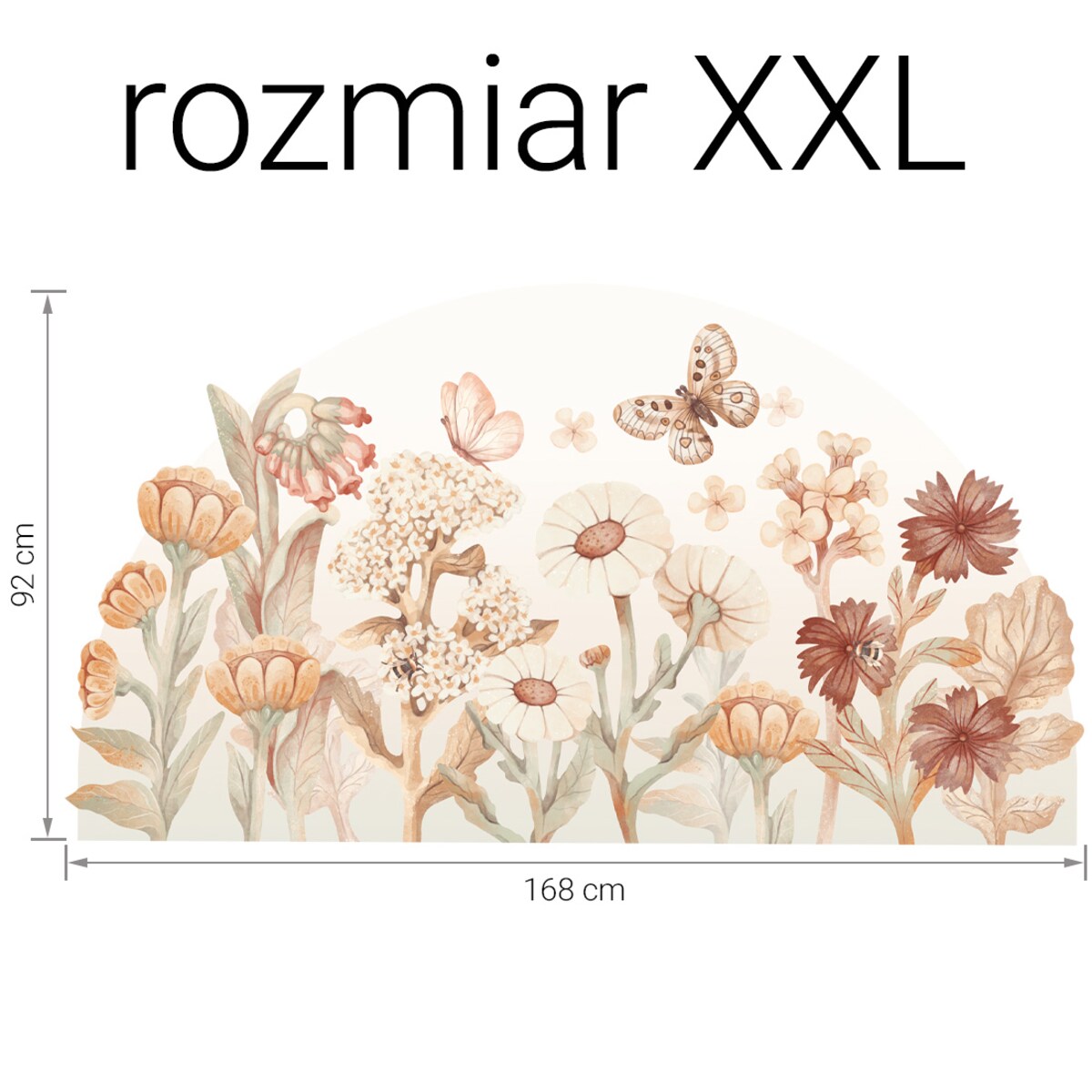 Naklejka na ścianę Kwiaty boho xxl