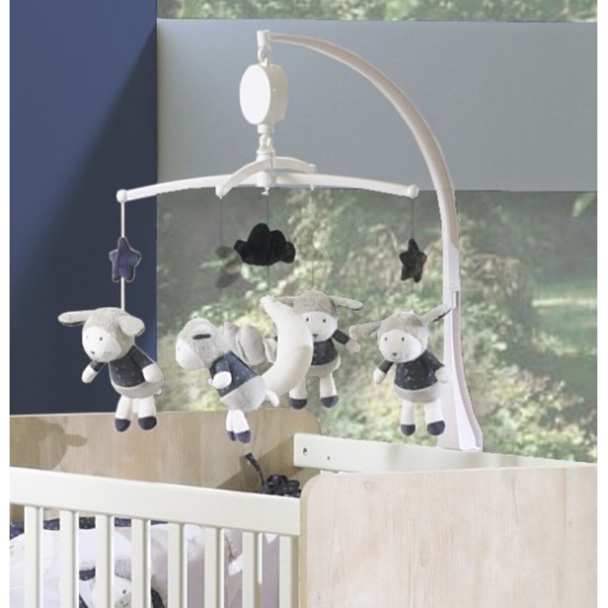 Karuzela z pozytywką do łóżeczka pluszowe zwierzątka MERLIN Sauthon