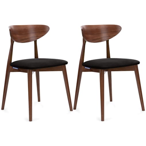 KONSIMO RABI drewniane krzesła 2 sztuki orzech czarny welur