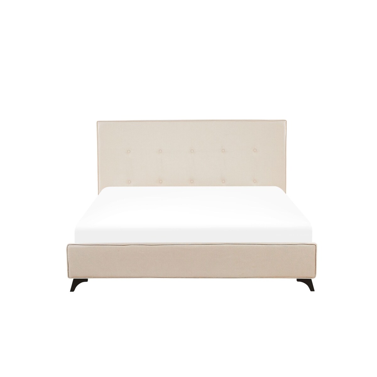 Łóżko tapicerowane 160 x 200 cm beżowe AMBASSADOR