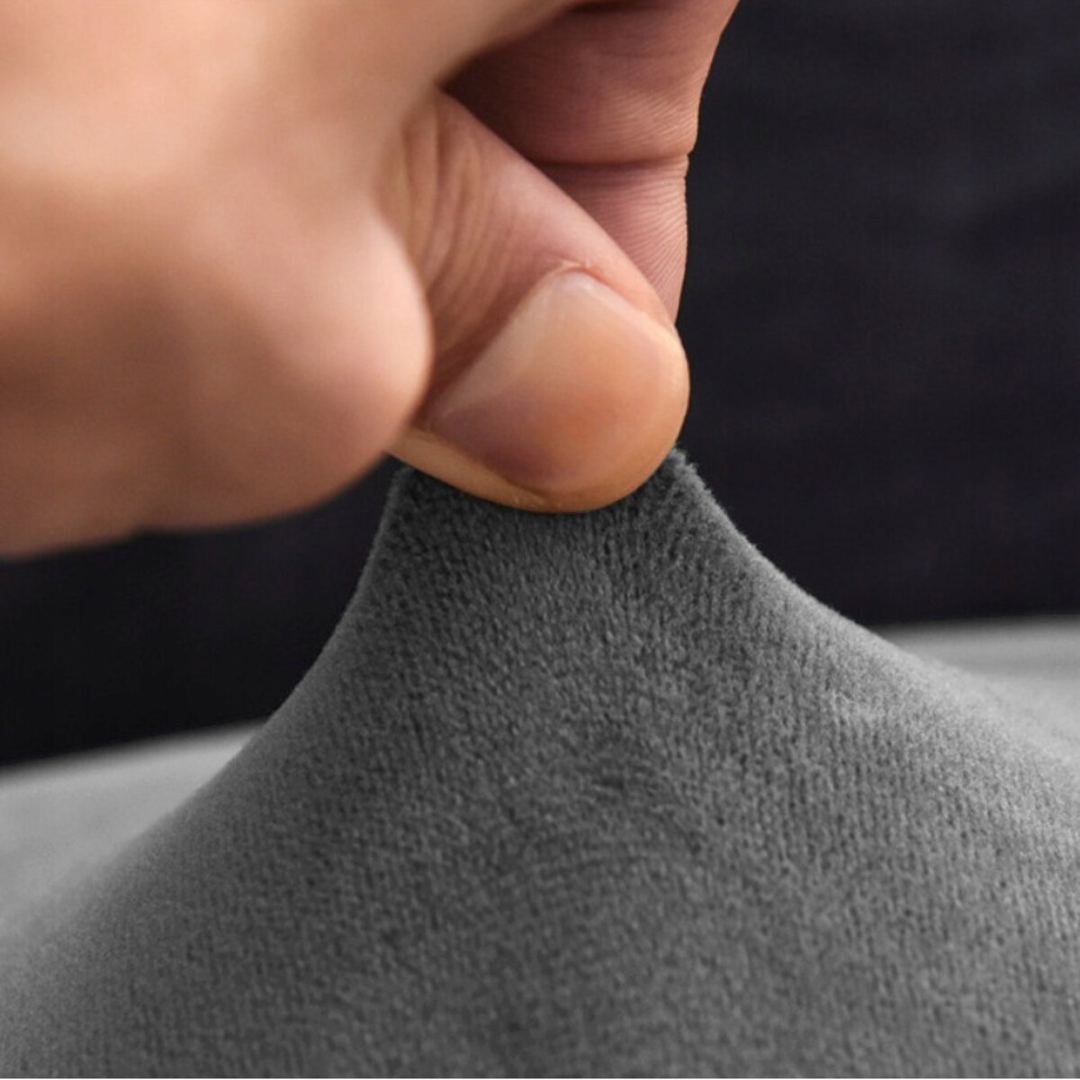 POKROWIEC NA SIEDZISKO 40x40cm SZARY WELUR ELASTYCZNY [26L]