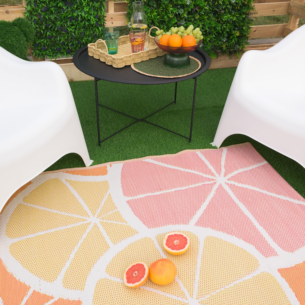 Dywan zewnętrzny tkany na płasko 120x170 cm e-floor cytryny żółty