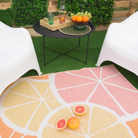 Dywan zewnętrzny tkany na płasko 120x170 cm e-floor cytryny żółty