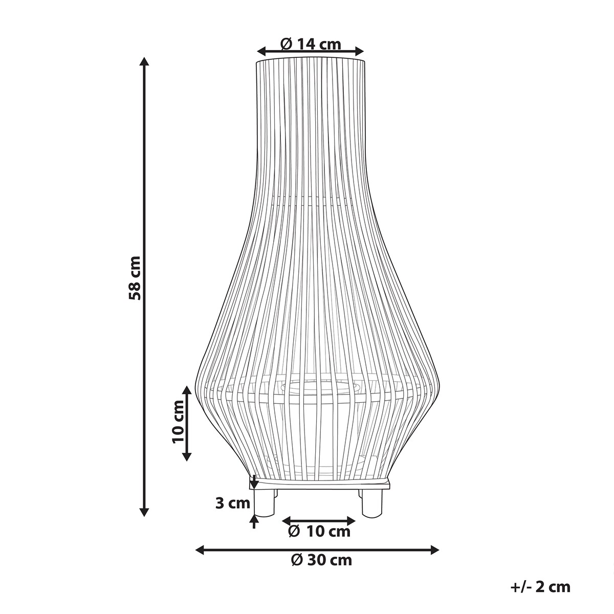 Lampion LEYTE Wierzba 58 cm Jasnobrązowy