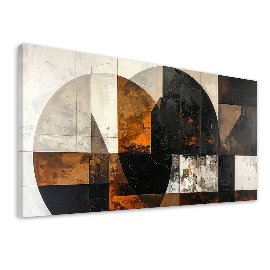 Obraz do salonu sypialni biura kuchni, Abstrakcja koła kształty brązowy szary