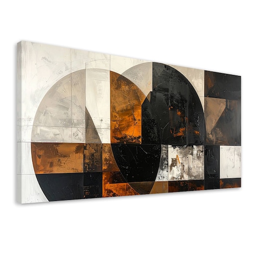 Obraz do salonu sypialni biura kuchni, Abstrakcja koła kształty brązowy szary