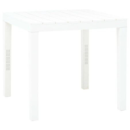 vidaXL Stół ogrodowy, biały, 78 x 78 x 72 cm, plastikowy