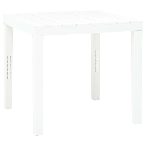 vidaXL Stół ogrodowy, biały, 78 x 78 x 72 cm, plastikowy