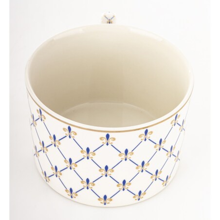 Filiżanka porcelanowa w pudełku 6x11x8,5 cm MAGLIA 220 ml biała z niebieskim wzorem