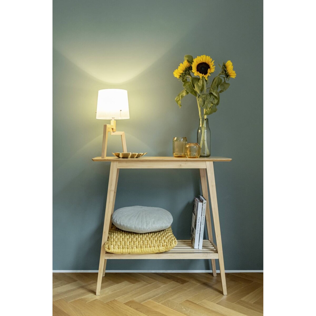 Bambusowa konsola z półką, 80 x 76 x 30 cm, Kona, WENKO