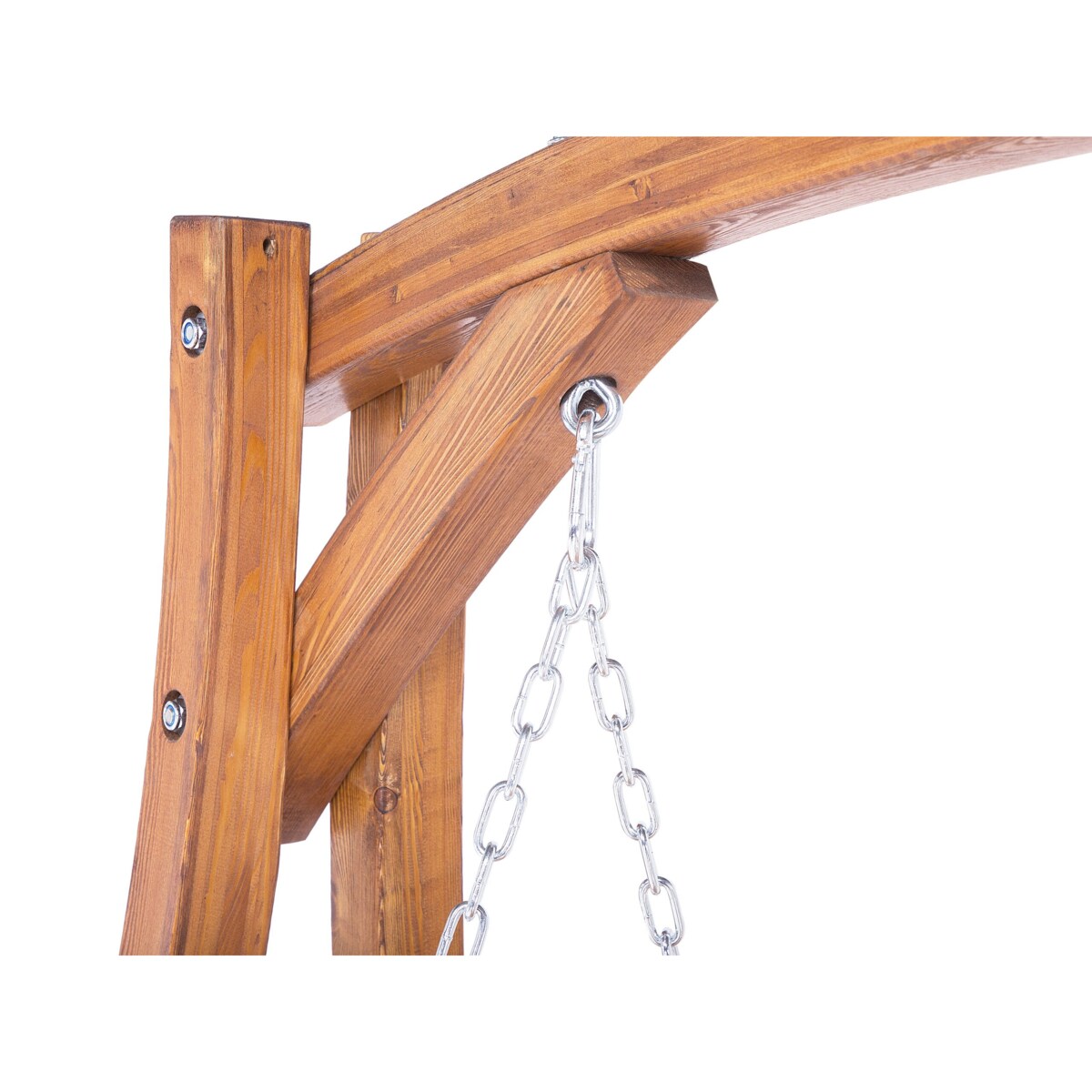 Huśtawka ogrodowa drewniana ciemna NOVARA