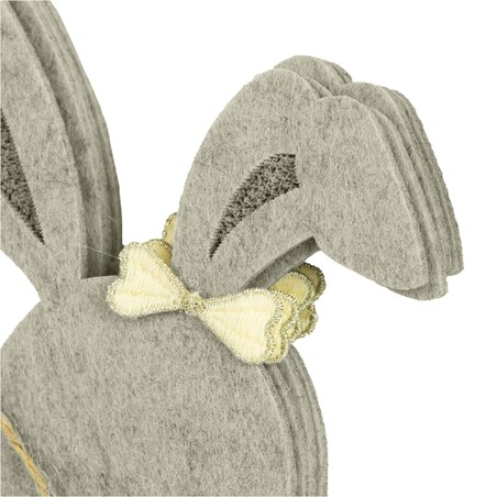 Kieszonka Etui Na Sztućce Wielkanocna Zajączek Filcowa Dekoracyjna Ozdobna Szary