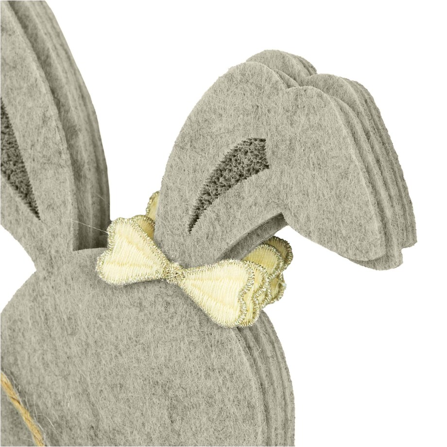 Kieszonka Etui Na Sztućce Wielkanocna Zajączek Filcowa Dekoracyjna Ozdobna Szary