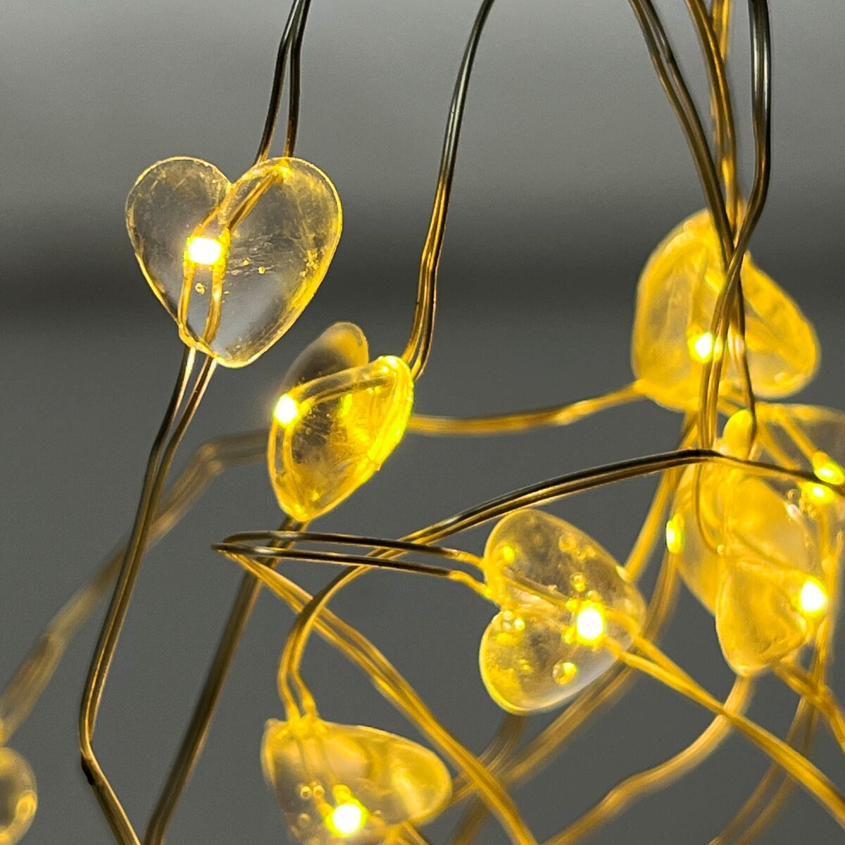 Lampki Druciki 20 Led Na Baterie Boże Narodzenie Ciepły Biały 95 Cm Serca