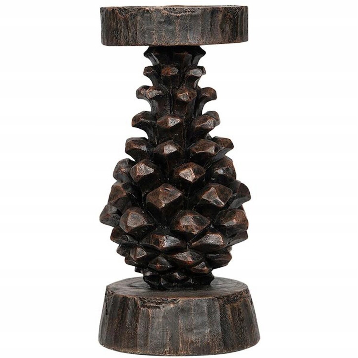 ŚWIECZNIK TEALIGHT SZYSZKA BRĄZOWY WYSOKI 22cm NA JESIEŃ ŚWIĘTA DO DOMU