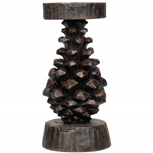 ŚWIECZNIK TEALIGHT SZYSZKA BRĄZOWY WYSOKI 22cm NA JESIEŃ ŚWIĘTA DO DOMU