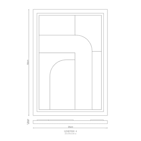 Obraz 3D 35x50cm Geometric IV – Dekoracja Ścienna z Tynku Naturalnego, Bianco Minimalistyczny Relief