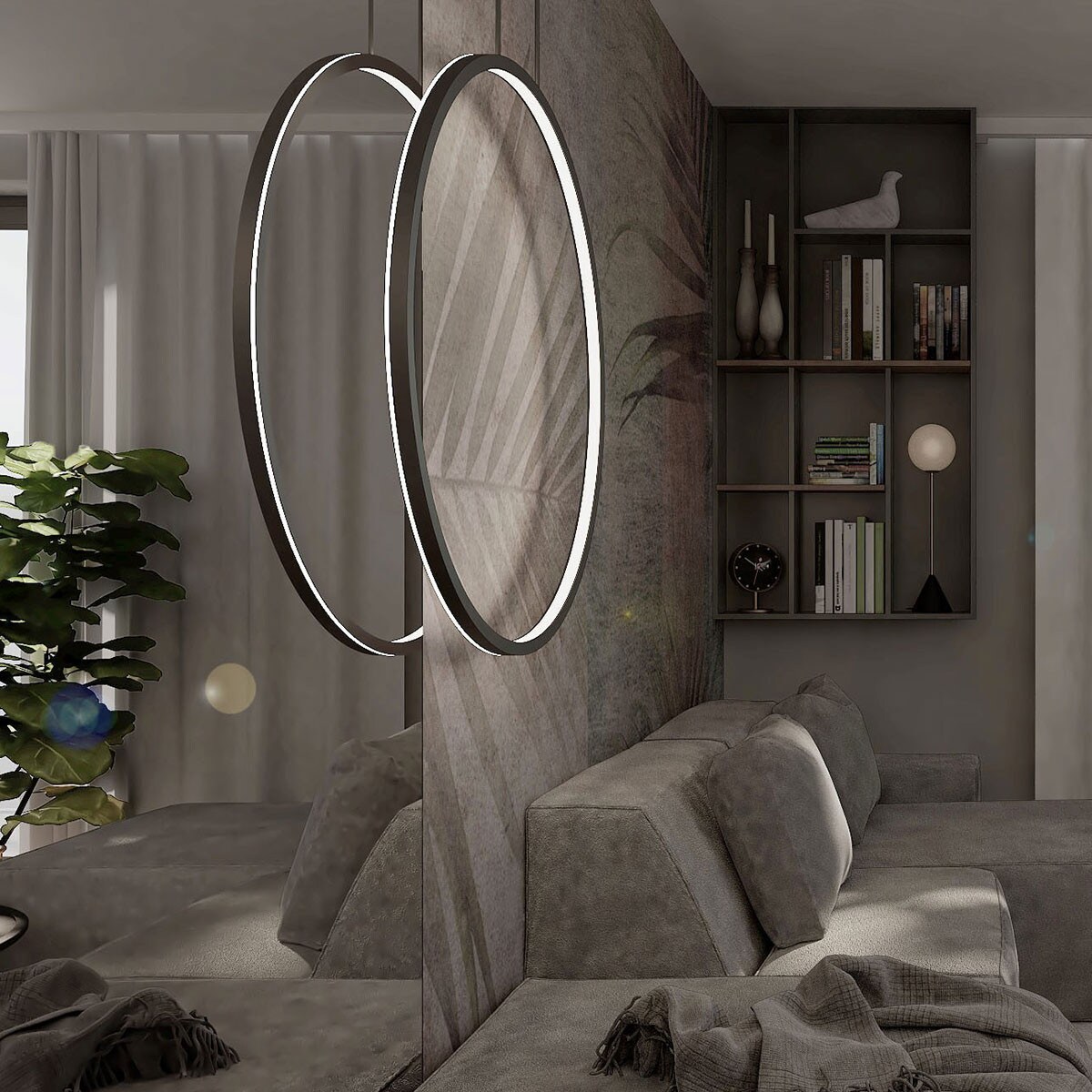 Lampa sufitowa wisząca Light Prestige Mirror czarny LED CCT 3000, 4000, 6000 (regulowana) 1 szt.
