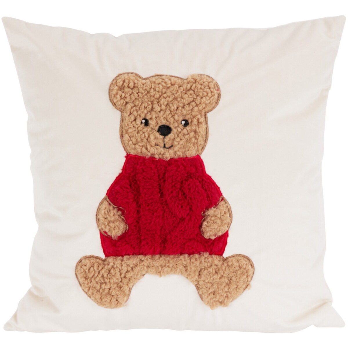 Poduszka dekoracyjna, świąteczny wzór, biała 40 x 40 cm