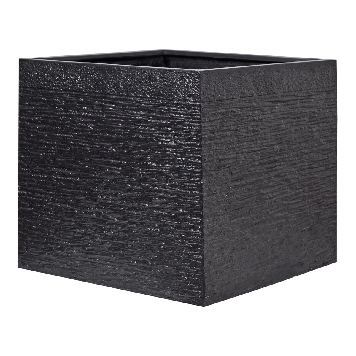 Doniczka kwadratowa 50 x 50 x 46 cm czarna PAROS