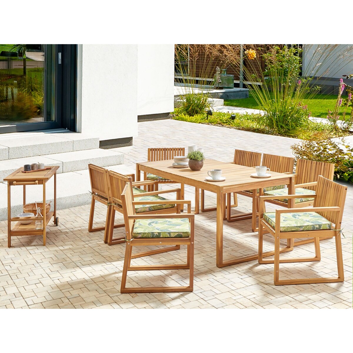 Zestaw jadalniany dla 8 osób Drewno Zielony SASSARI II