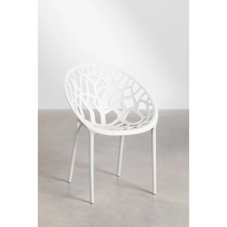 Krzesło z polipropylenu, sztaplowane, Coral, białe