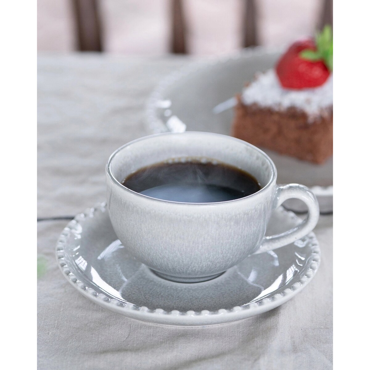 KUBEK CERAMICZNY FILIŻANKA ZE SPODKIEM 200ml DO KAWY HERBATY ESPRESSO